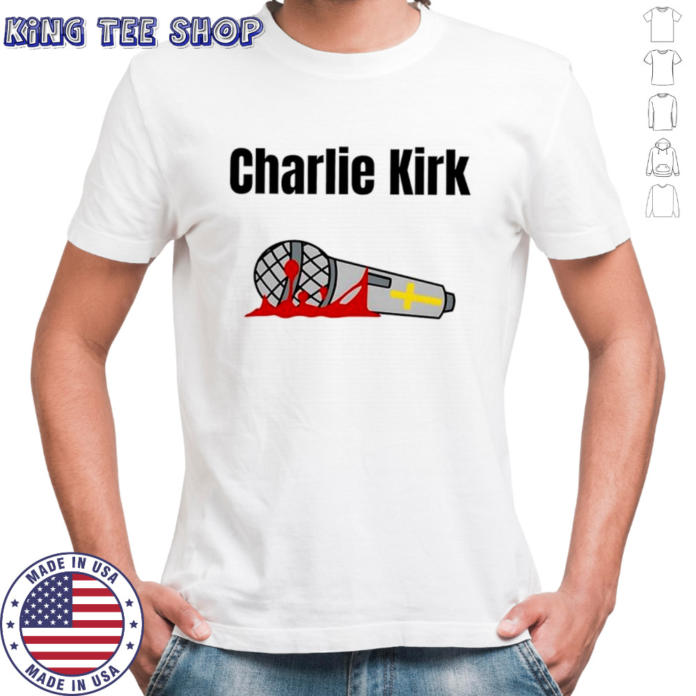 Charlie Kirk mic drop memorial shirt