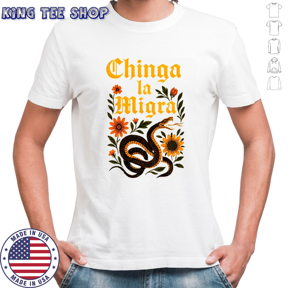 Chinga La Migra Snake Vintage Protest Abolish ICE Latino Rights shirt