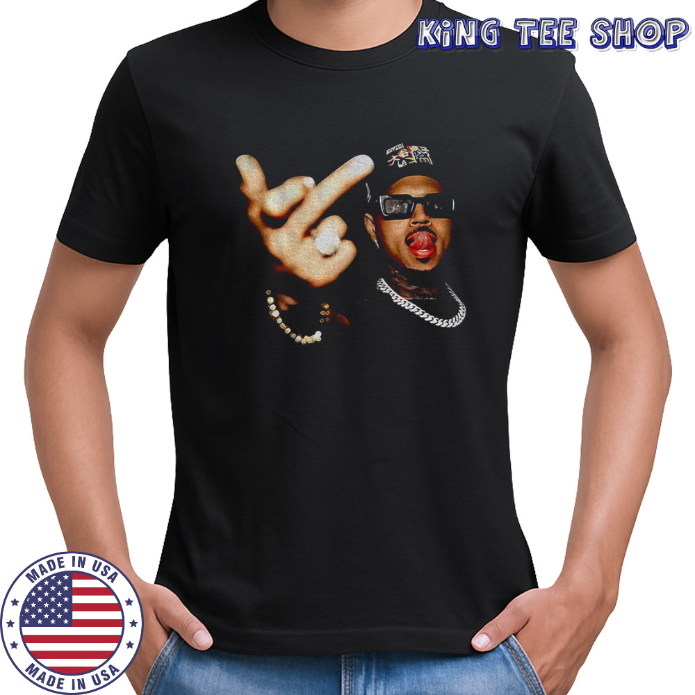 Chris Brown middle finger Breezy Bowl XX tour 2025 for fans shirt