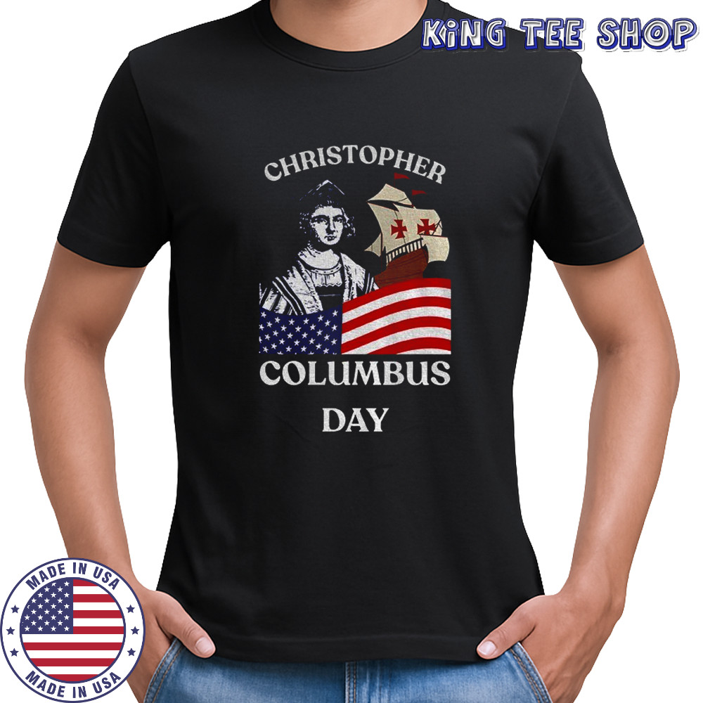 Christopher Columbus Day American flag political 2025 shirt