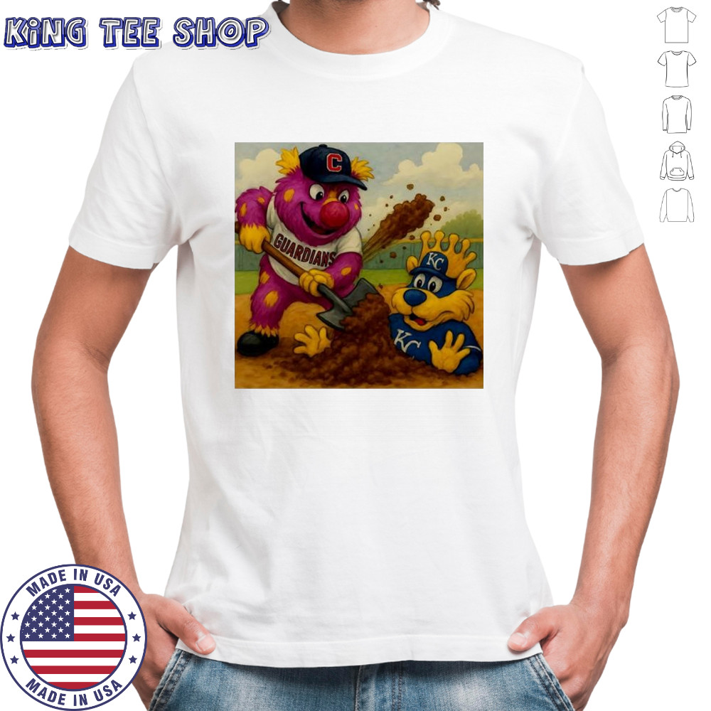 Cleveland Guardians vs Kansas City Royals NFL Slider overwhelm Sluggerrr mascot shirt