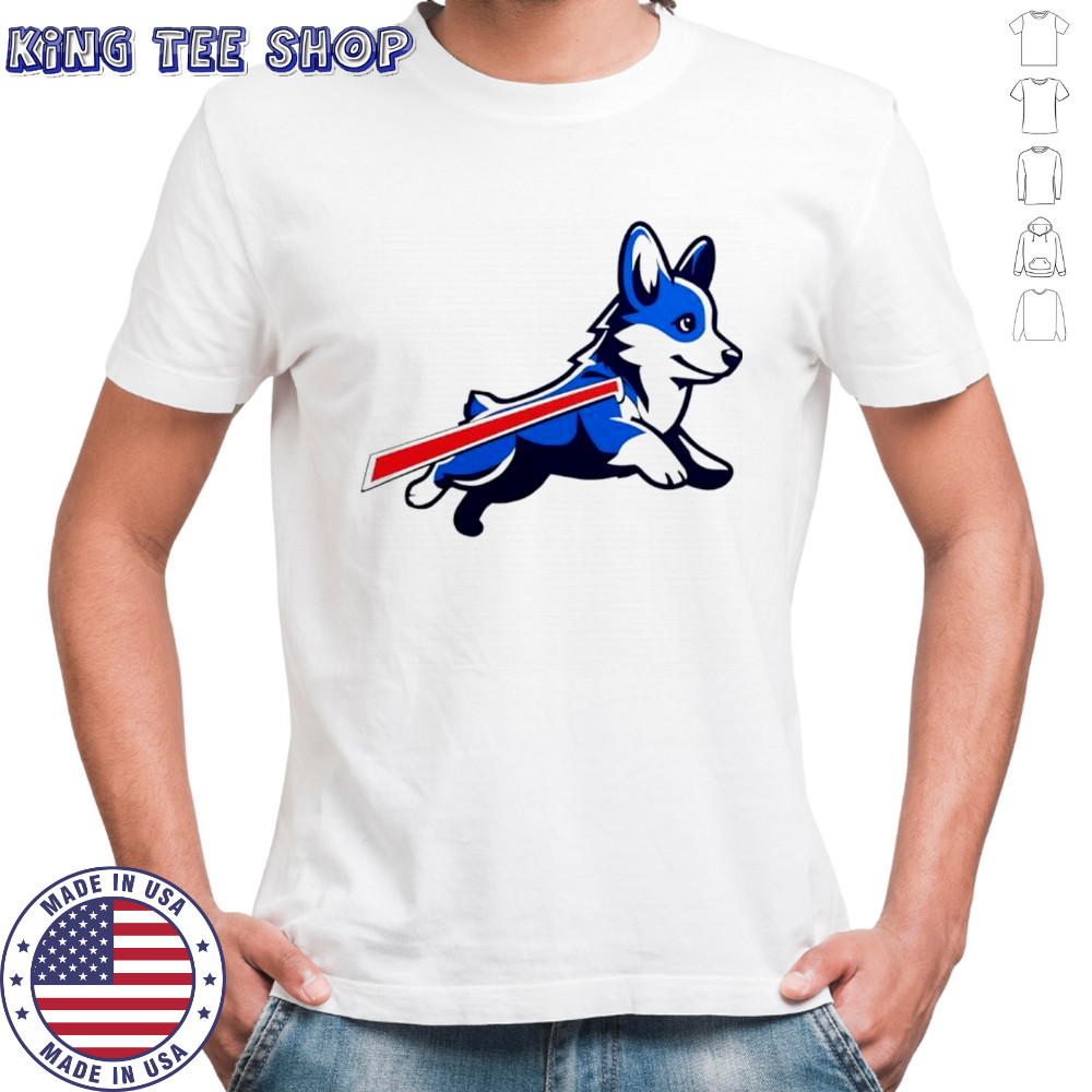 Corgi Buffalo Bills football retro style shirt