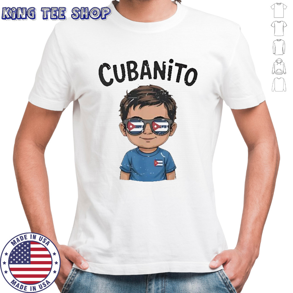 Cubanito glasses Cuba flag shirt