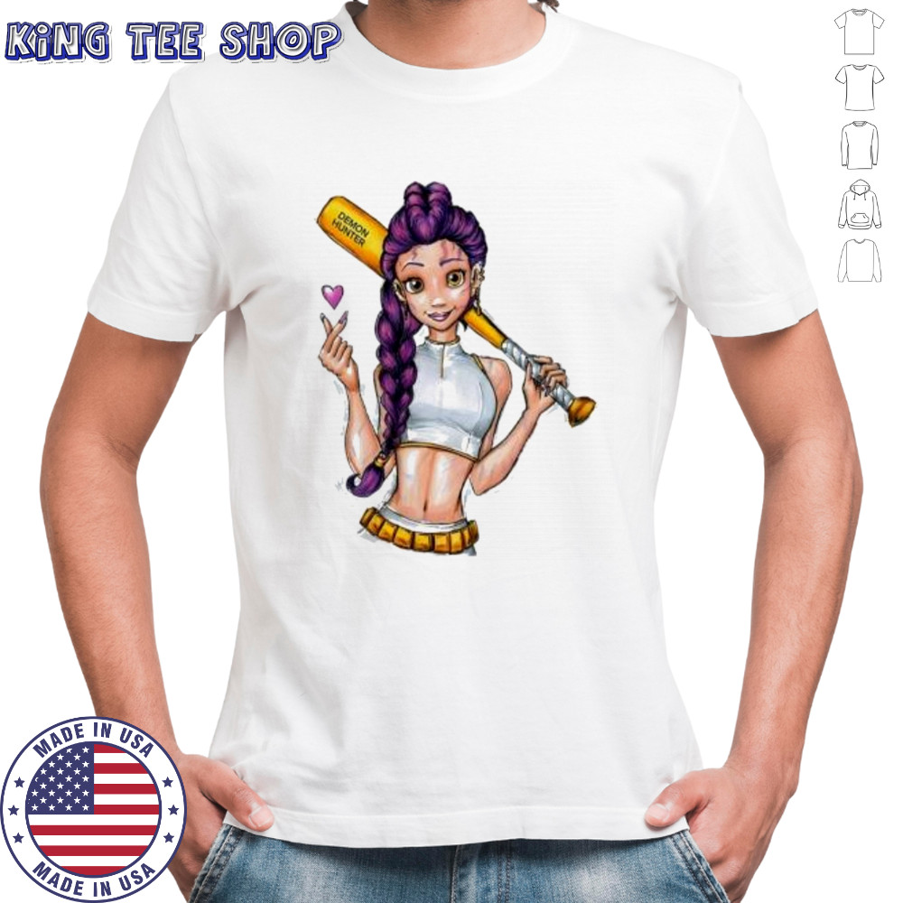 Demon Hunter Purple Haired Girl Baseball Bat shirt