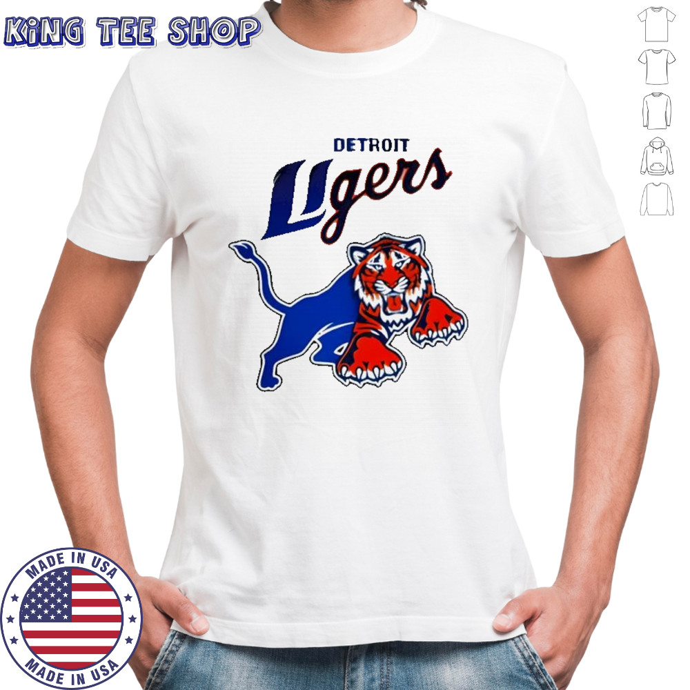 Detroit Lions mashup Detroit Tiger logo NFL shirt