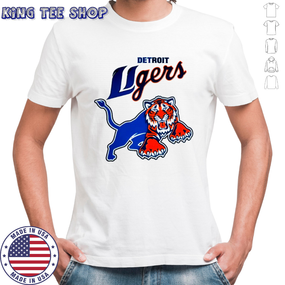 Detroit Lions mashup Detroit Tiger logo NFL shirt