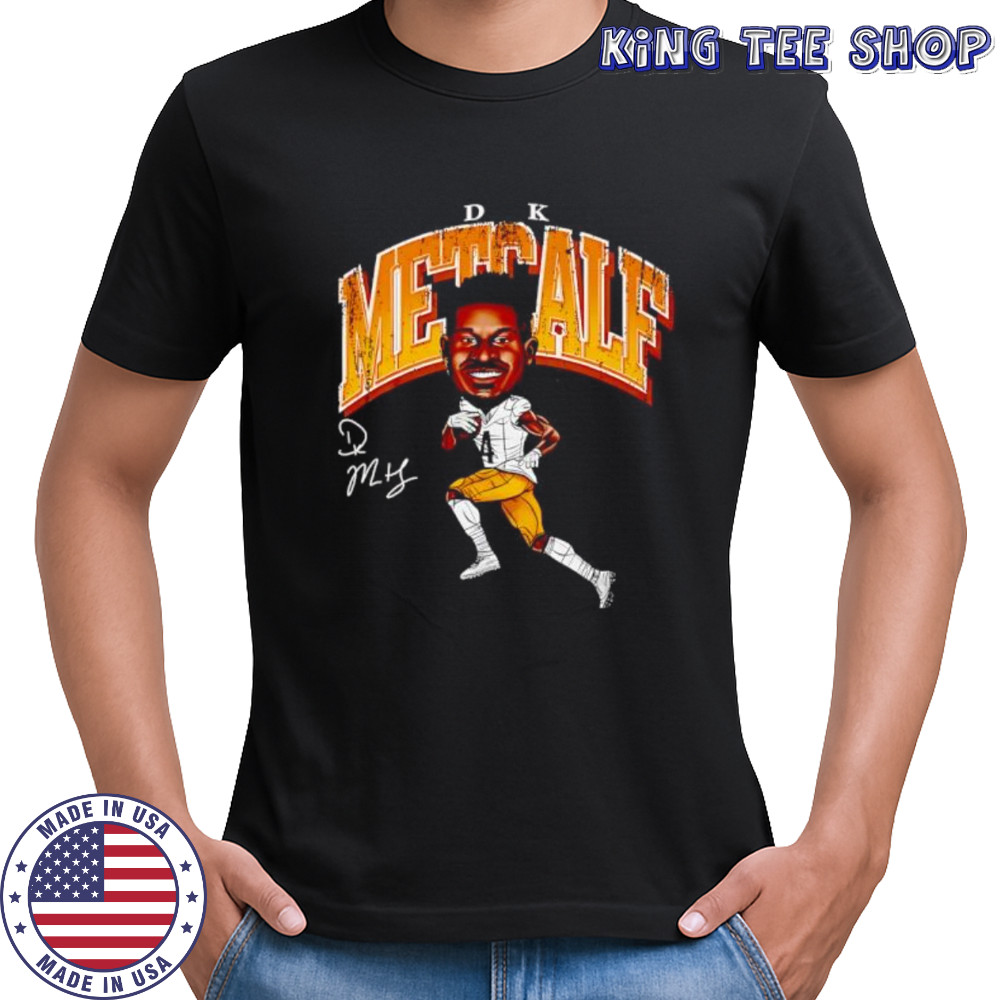 DK Metcalf cartoon football player graphic shirt