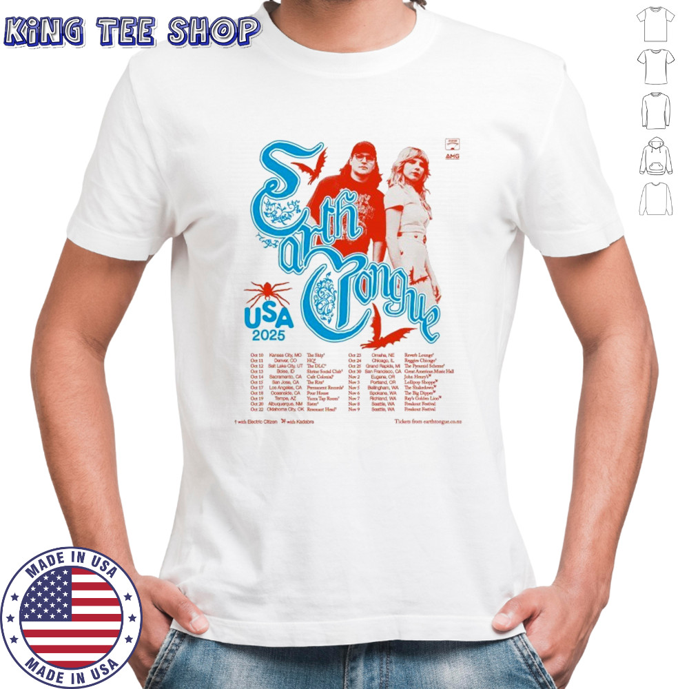 Earth Tongue USA 2025 Tour Dates T-Shirt