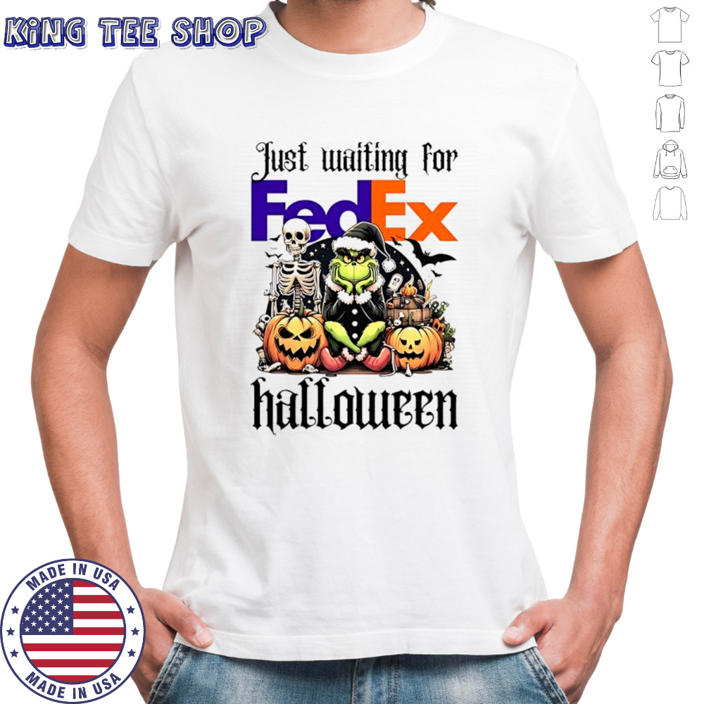 Fedex Grinch just waiting for Halloween goth graphic shirt