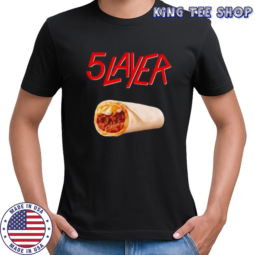 Five Layer Burrito Slayer Heavy Metal Parody shirt