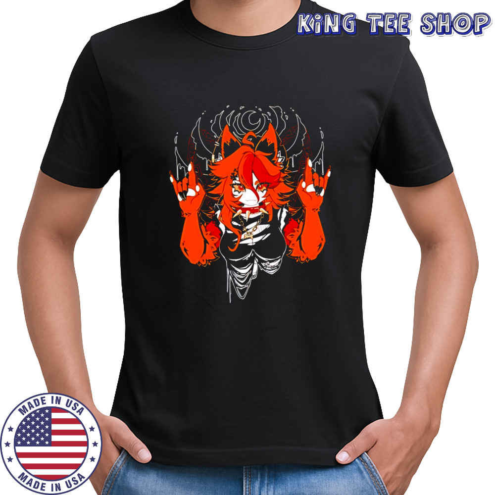 Fox Girl Rock Metal Orange Anime shirt