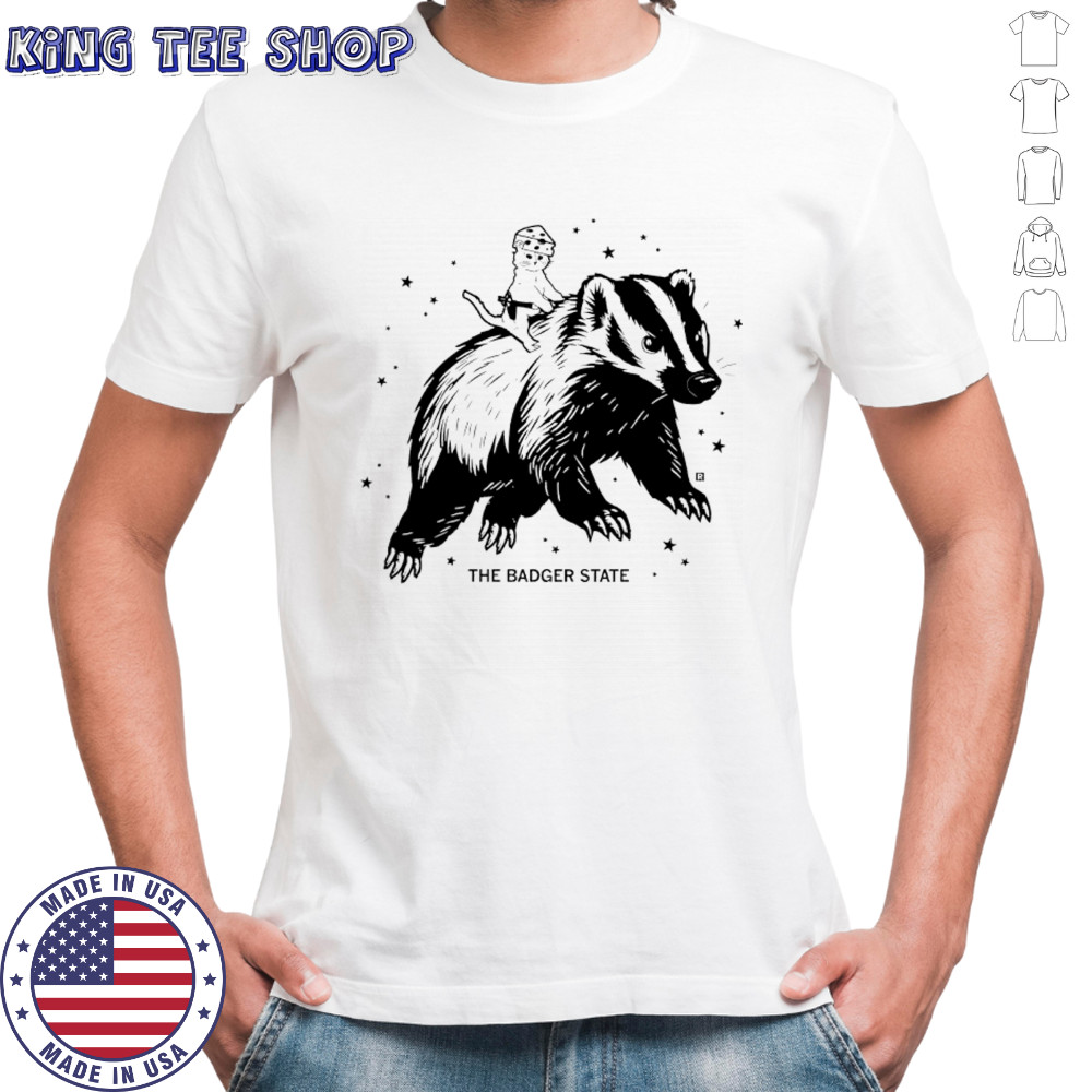Gary riding badger state shirt