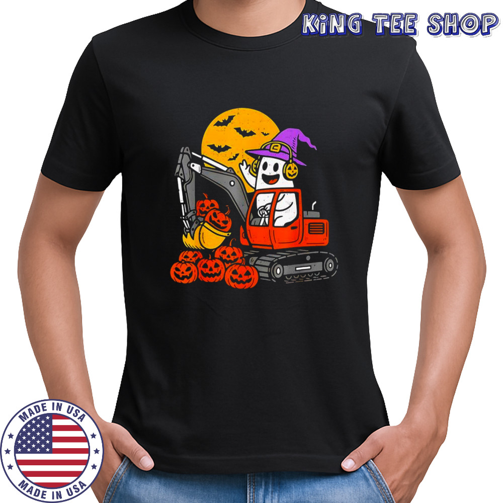 Ghost Excavator Construction Halloween shirt