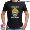 Green Bay Football Skull Wearing Cheesehead Helmet Grunge shirt Green Bay Football Skull Wearing Cheesehead Helmet Grunge shirt