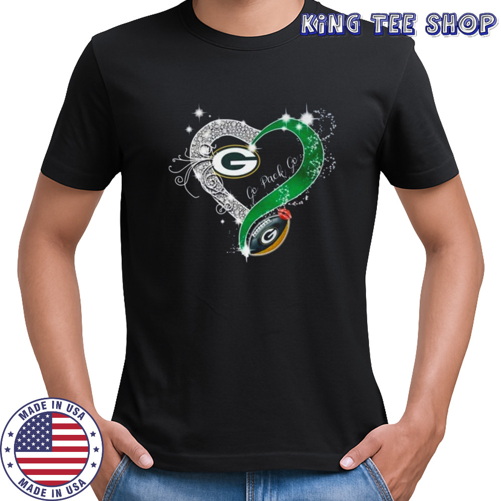 Green Bay Packers Go Pack Go Diamond Heart 2025 Shirt