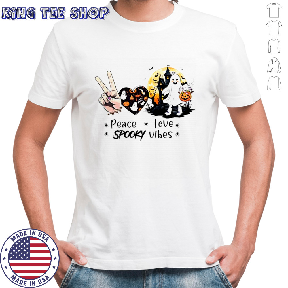 Halloween Ghost Peace Love Spooky Vibes shirt