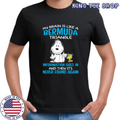 Halloween Snoopy and Woodstock my brain is like a bermuda triangle information goes in shirt