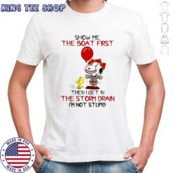 Halloween Snoopy and Woodstock show me the boat first then I get in the storm drain i’m not stupid shirt