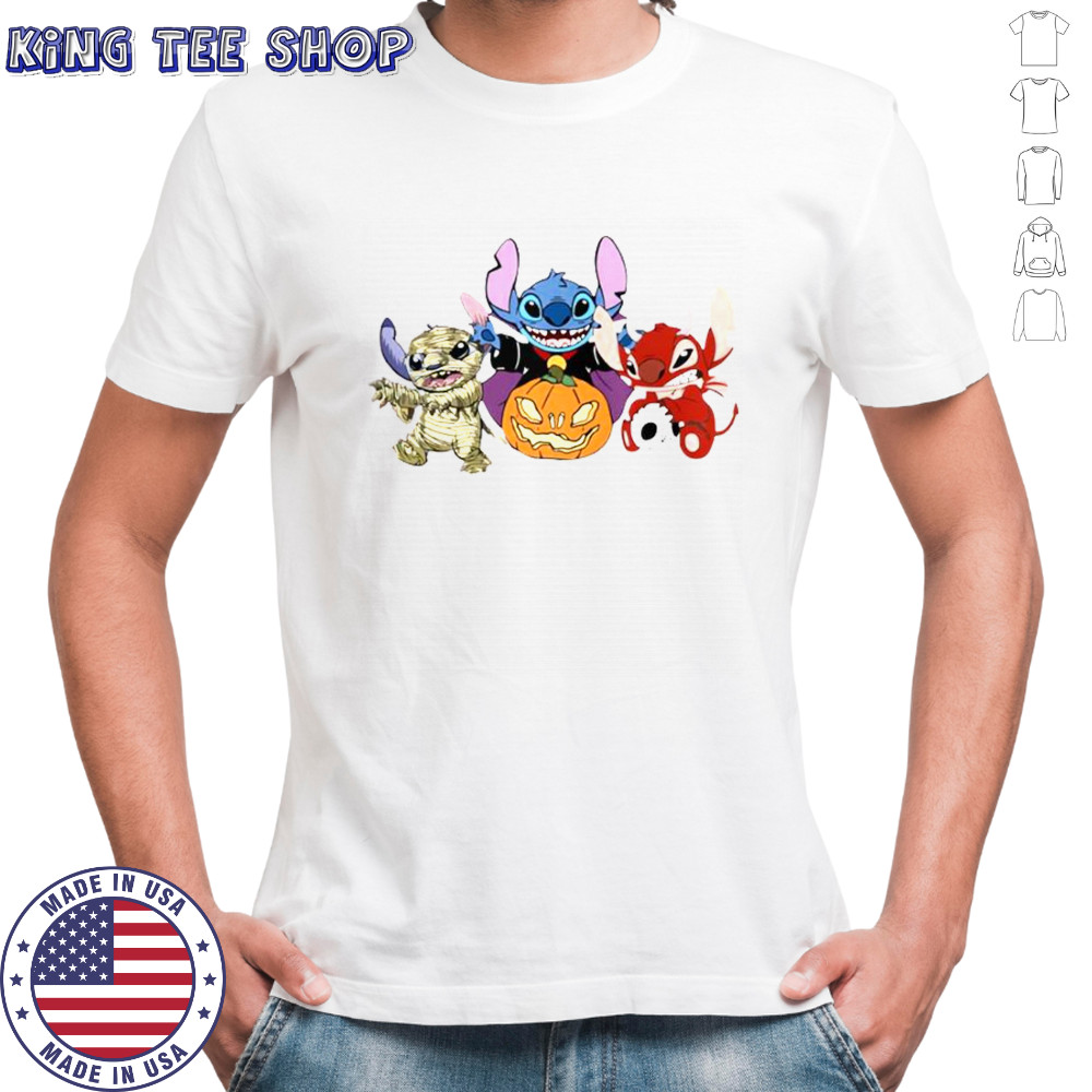 Halloween Stitch Characters Pumpkin Mummy Vampire Devil T-Shirt