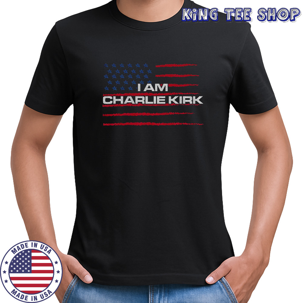 I am Charlie Kirk RIP American flag memorial political shirt