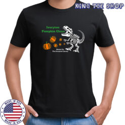 Ivoryton Pumpkin Chase Hosted By The Ivoryton Library T-Rex skeleton shirt