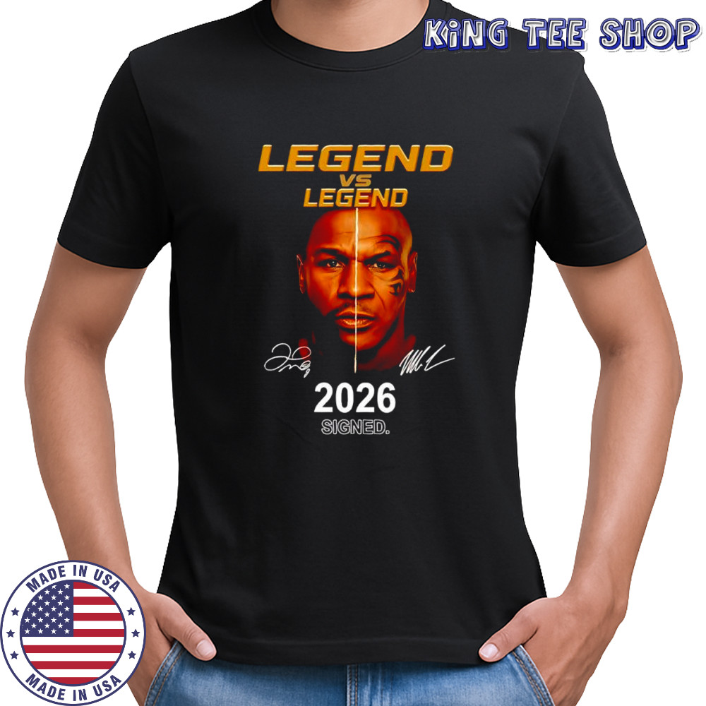 Legend vs legend Floyd Mayweather vs Mike Tyson 2026 signed signatures shirt