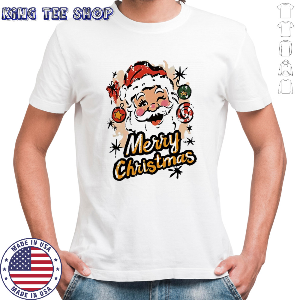 Merry Christmas Santa Wink funny shirt