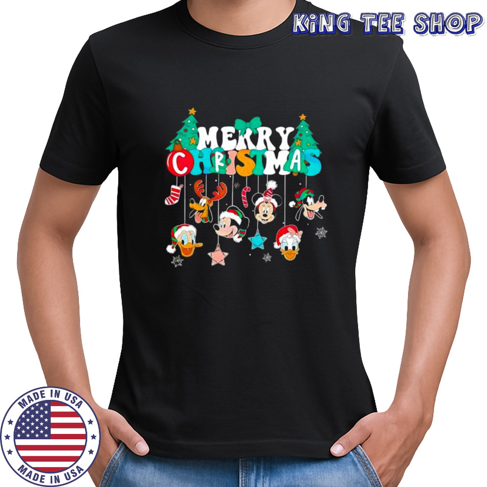 Mickey And Friends Merry Christmas Ornaments Snowflakes shirt