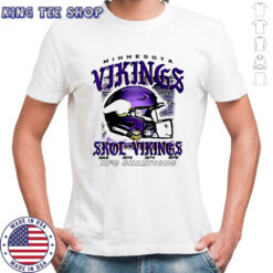 Minesota Viking football SKOL four time NFC Champions helmet shirt