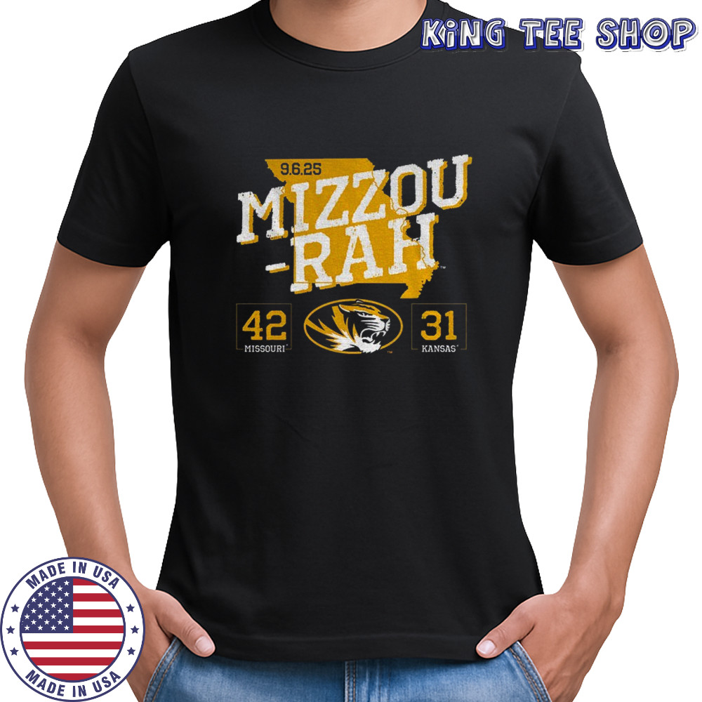 Mizzou-rah Missouri Tigers vs. Kansas Jayhawks 2025 Score 42-31 shirt