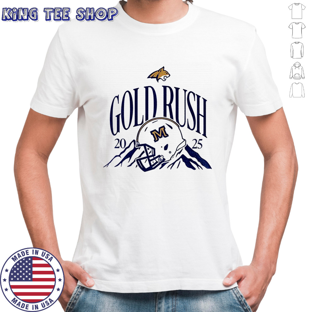Montana State Bobcats 2025 gold rush football helmet t-shirt