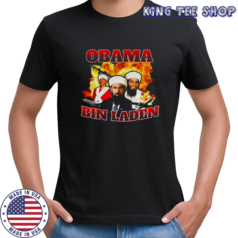 Osama Obama Bin Laden plane rocket graphic shirt