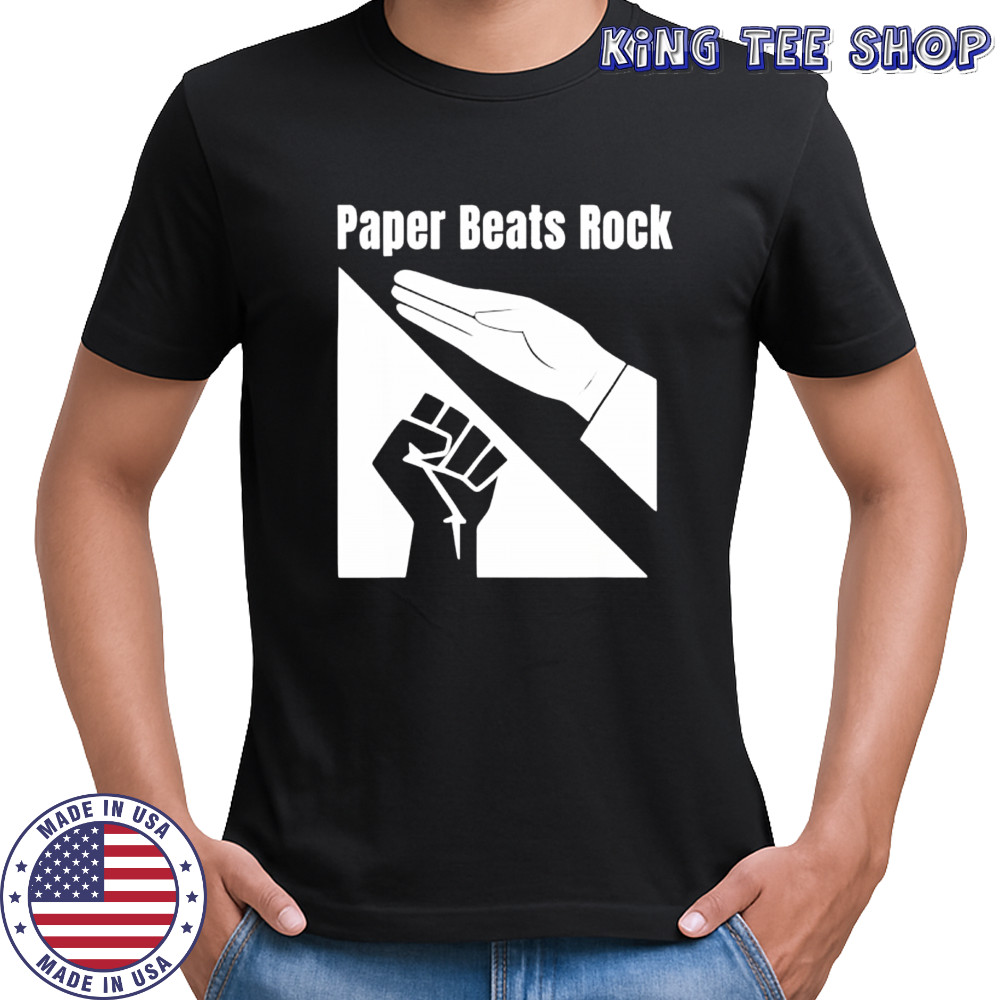Paper Beats Rock Funny Tee shirt