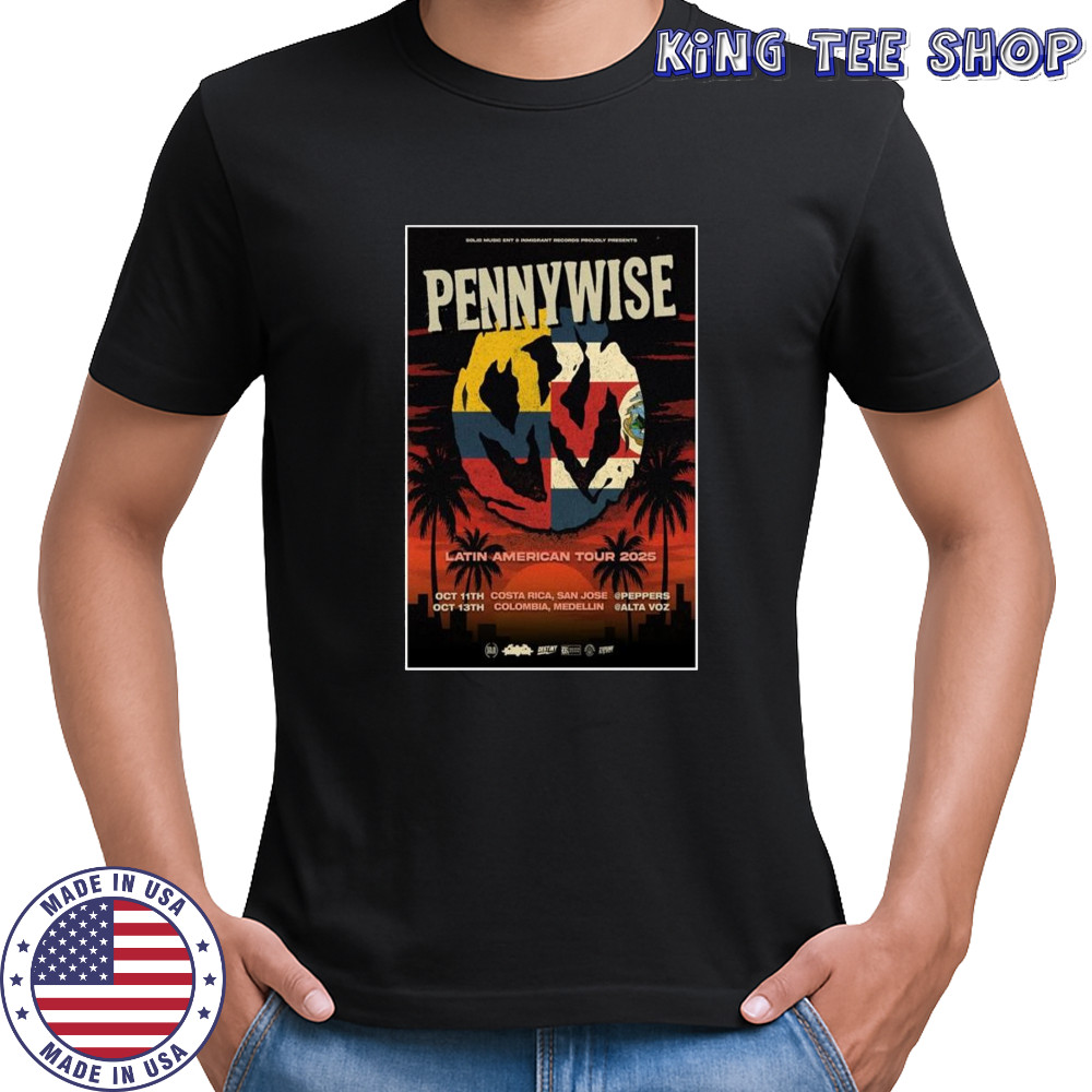 Pennywise Latin American Tour 2025 Poster Shirt