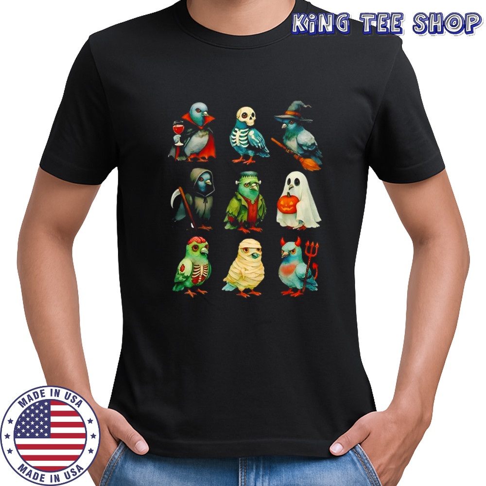 Pigeon Bird Spooky Witch Boo Zombie Halloween shirt