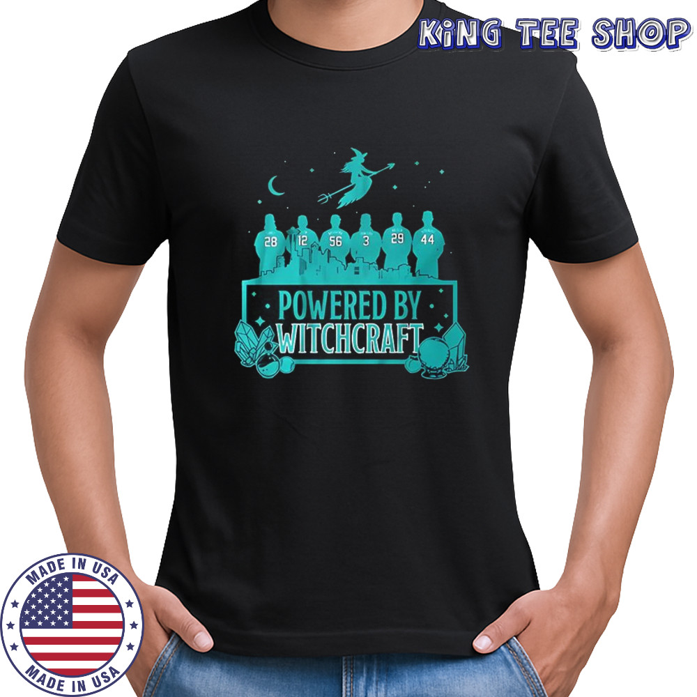 Powered by Witchcraft Seattle baseball shirt