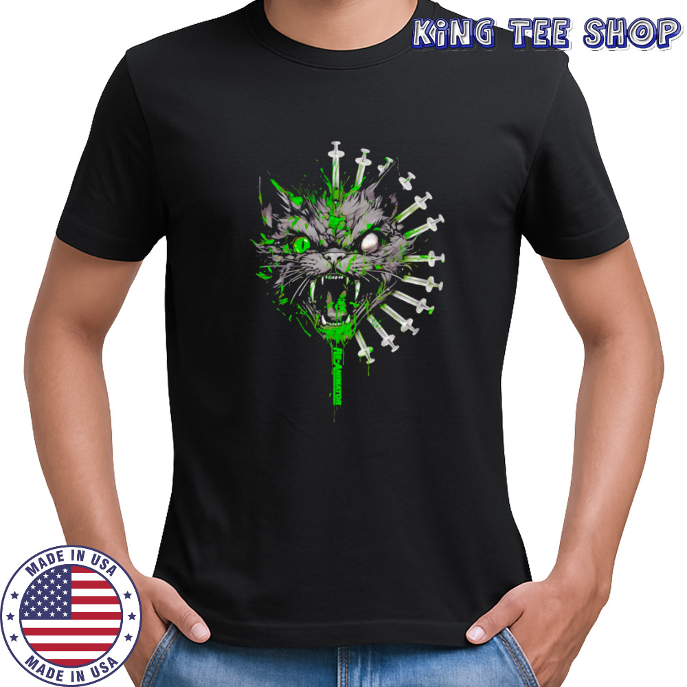 Re-animator Mad Cat With Syringes Drippy Liquid shirt
