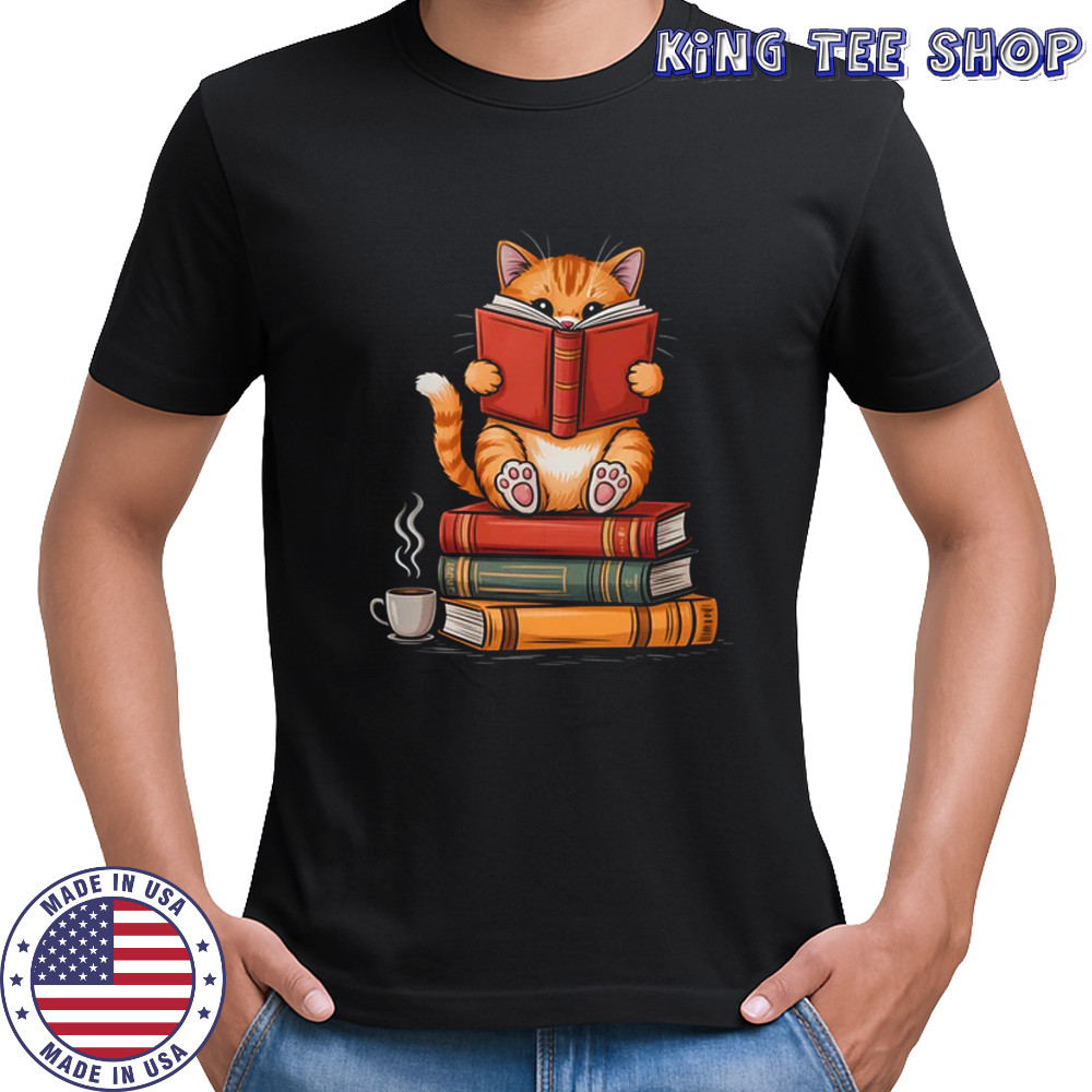 Reading Book Cat Bookish Librarian Reader Book Lover shirt