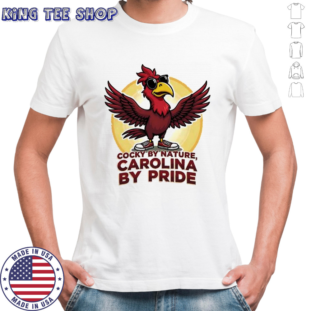 Red rooster cocky by nature Carolina by Pride shirt