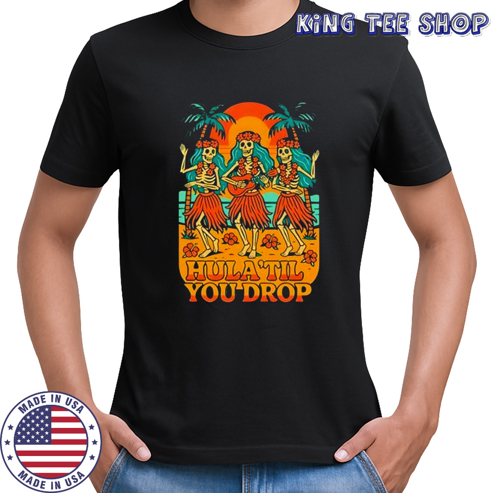 Retro Skeleton Hula Dance Sunset shirt