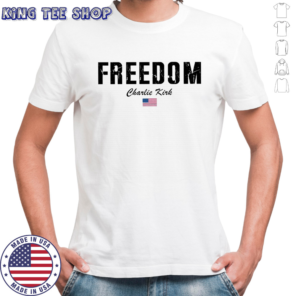 RIP Charlie Kirk Freedom USA flag memorial shirt