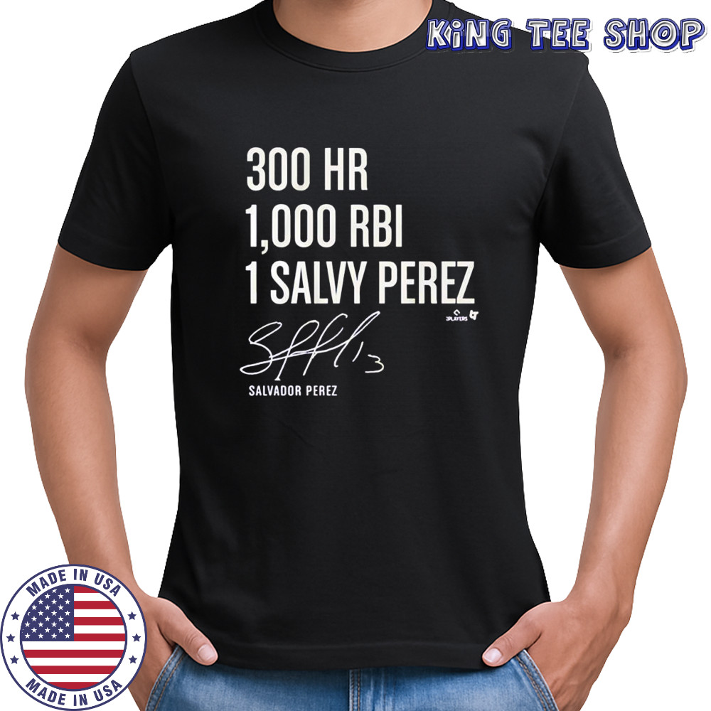 Salvador Perez 300 Homers & 1000 RBI signature shirt