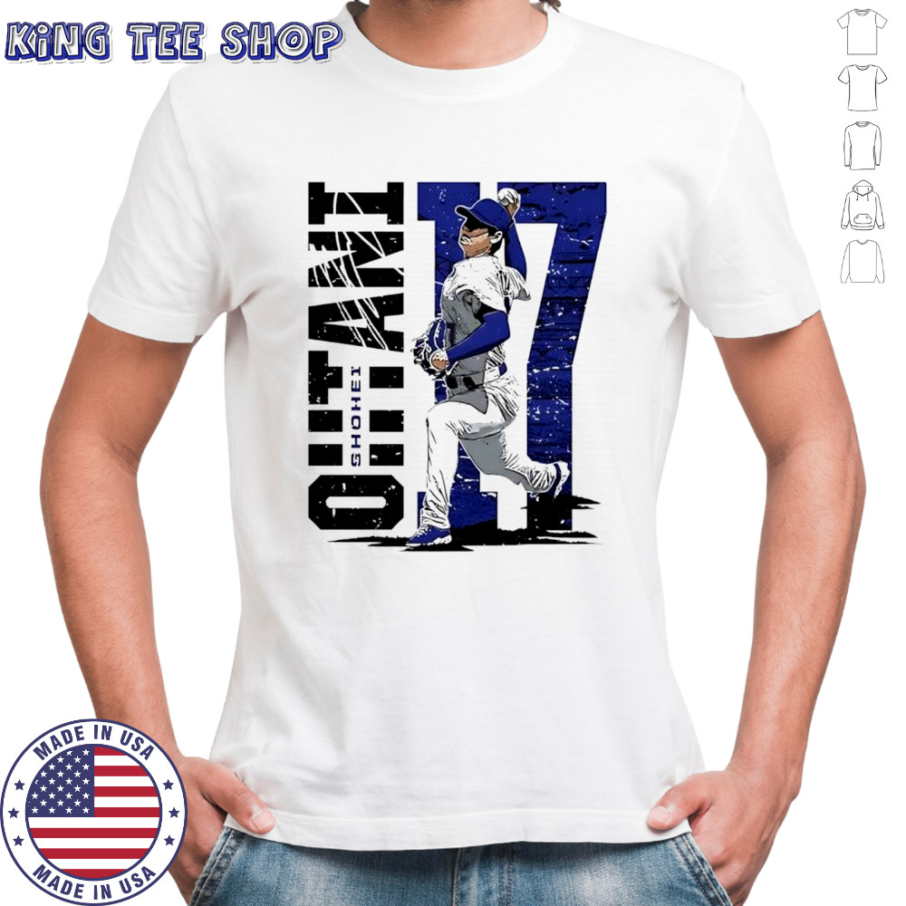 Shohei Ohtani Los Angeles Dodgers baseball superstar pose number 17 shirt
