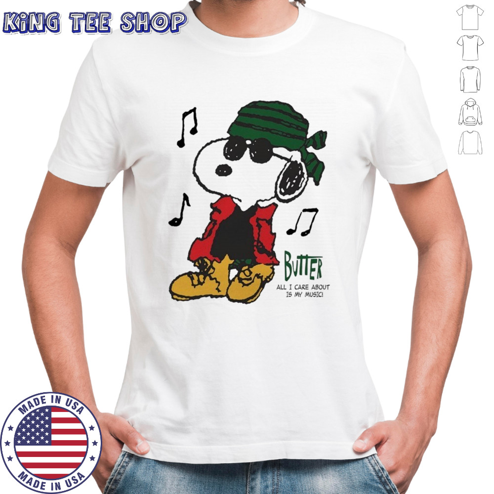 Snoopy The Peanuts Butter Goods All I Care About Is My Music T-shirt