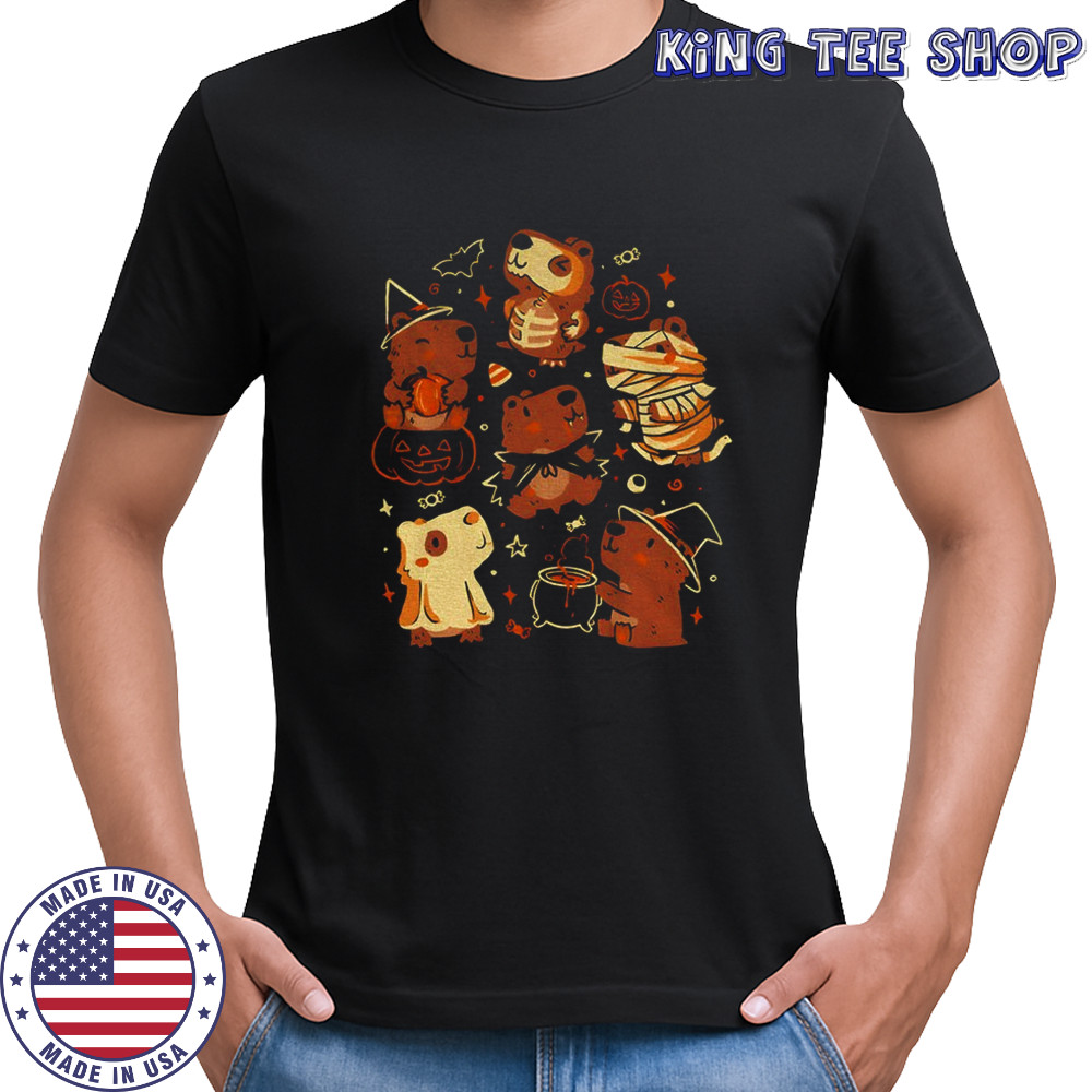 Spooky Capybara pumpkin ghost Happy Halloween shirt