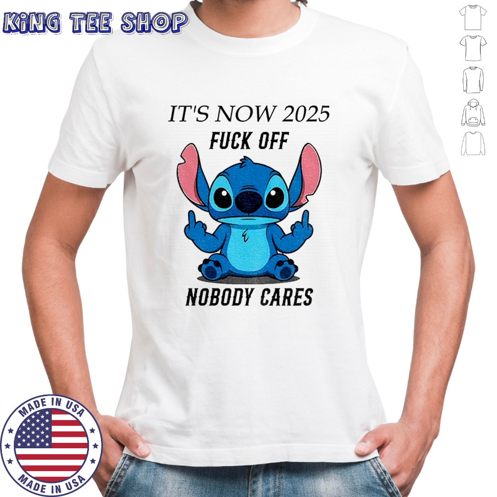 Stitch middle finger it’s now 2025 fuck off nobody cares shirt