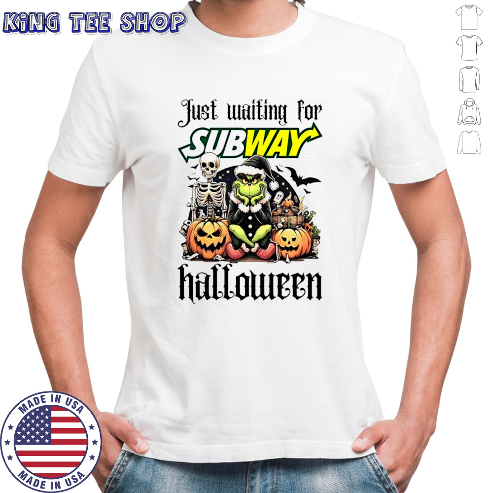 Subway Grinch just waiting for Halloween goth graphic shirt