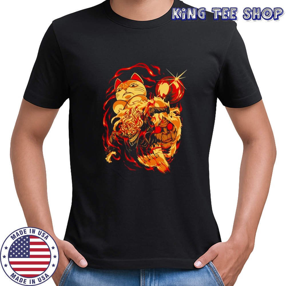 Takakura Ken Okarun and Turbo Granny DanDaDan gold ball anime character shirt
