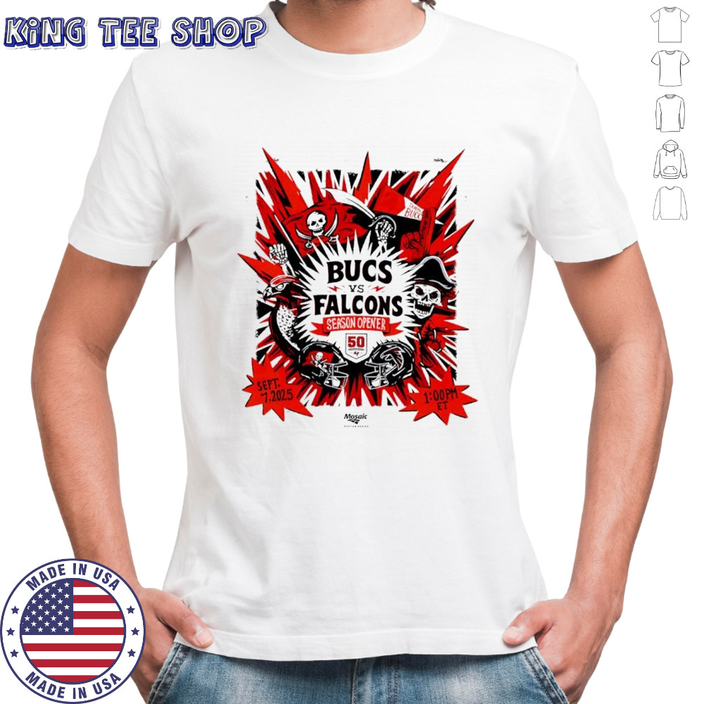 Tampa Bay Buccaneers vs Atlanta Falcons season opener 2025 comic shirt
