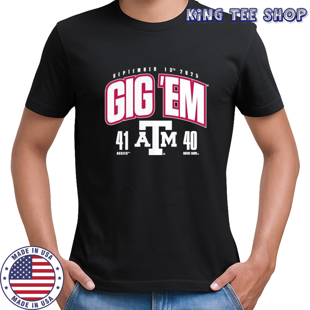 Texas A&M Aggies vs Notre Dame Fighting Irish 2025 score shirt